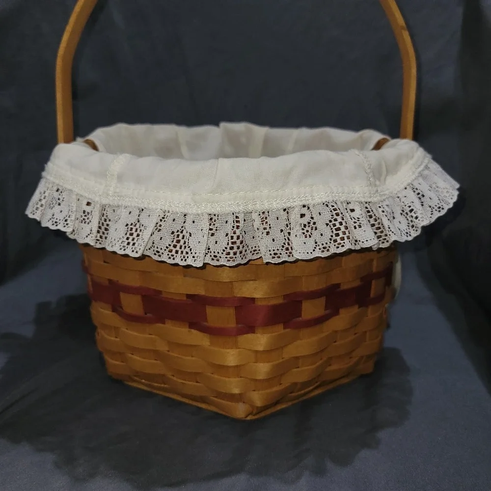 1997 Longaberger Christmas Collection Snowflake Basket Combo w/ Liner Protector